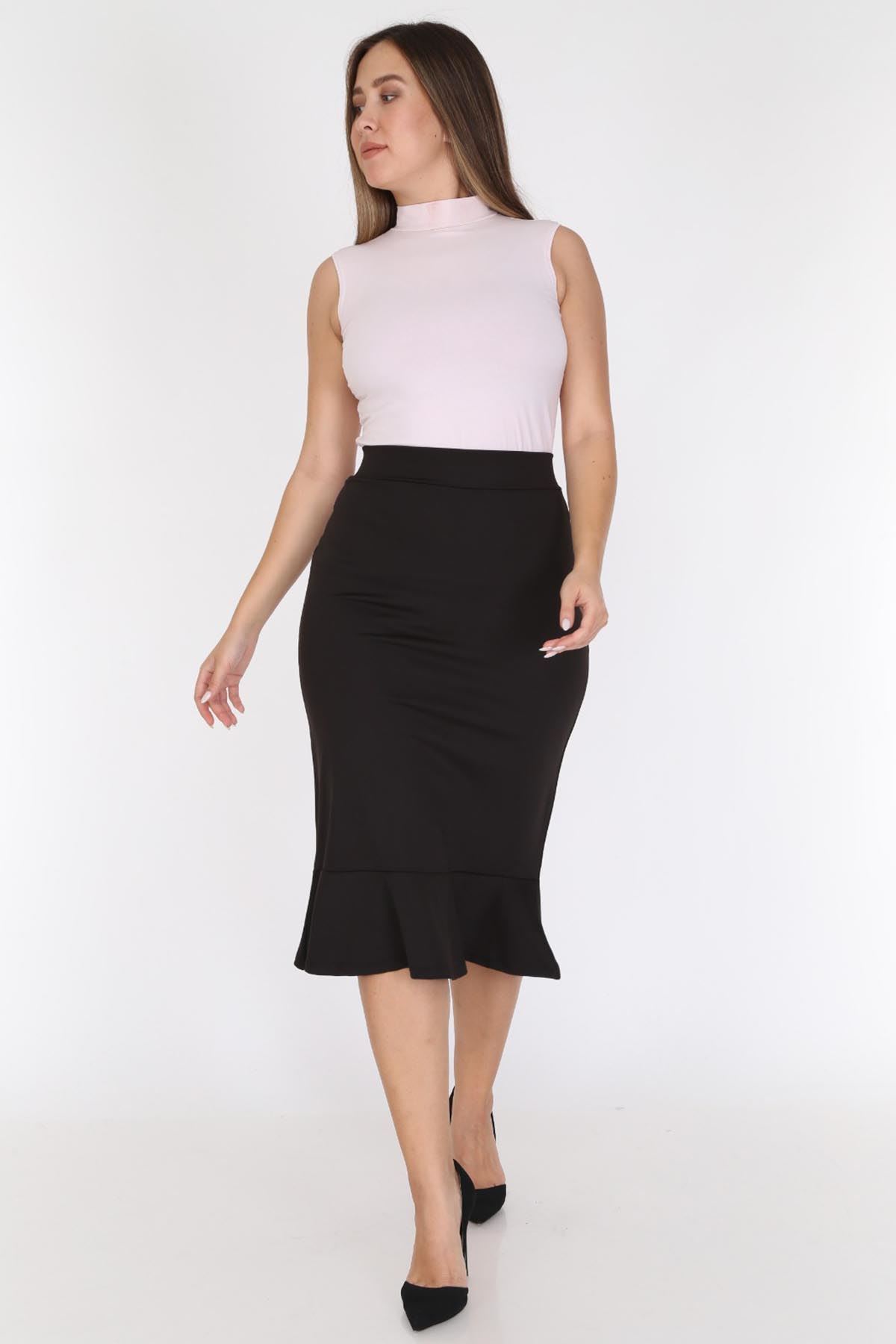 Volanlı Büyük Beden Etek 20A-0791