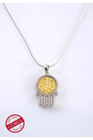 Allah Yazılı Fatmanın Eli Gümüş Kolye Gk-74977
