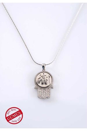 Allah Yazılı Fatmanın Eli Gümüş Kolye Gk-74978