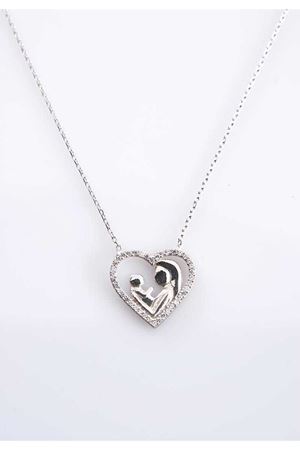 Anne Çocuk Kalp Gümüş Kolye Gk-77404