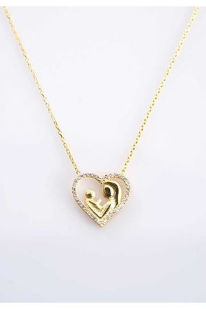 Anne Çocuk Kalp Gümüş Kolye Gk-77422