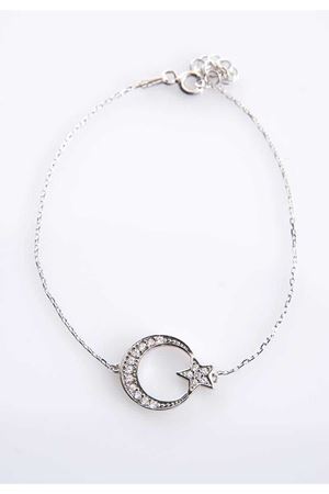 Ay Yıldız Gümüş Bileklik 77453