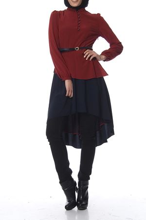Bordo - Lacivert Tunik J7-100438