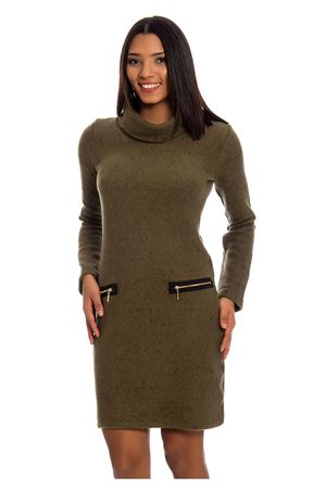 Boğazlı Yeşil Kadın Elbise K12-124049