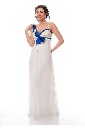 Beyaz Şifon Taş Detaylı Abiye I8-115175