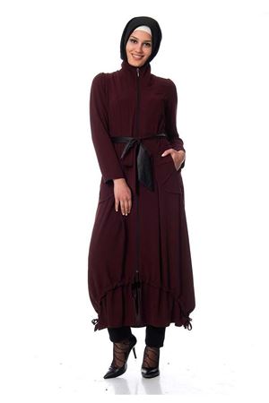 Bordo Fermuarlı Ferace G10-100322