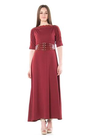 Bordo Uzun Elbise G1-68502