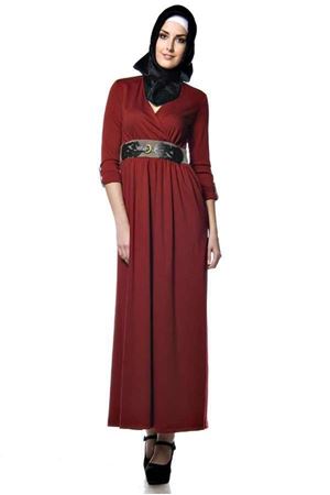 Bordo Uzun Elbise H1-54824