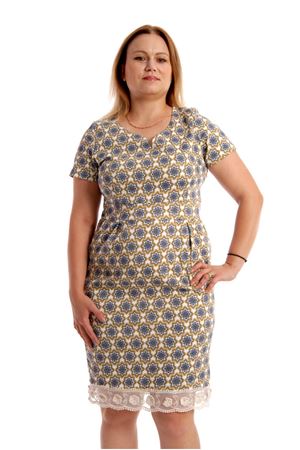 Büyük Beden Desenli Elbise H10-54427