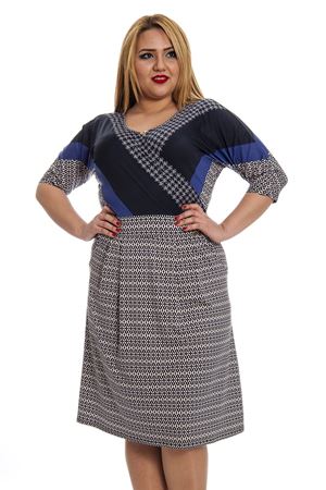 Büyük Beden Sırt Dekolte Kadın Elbise F3-132480