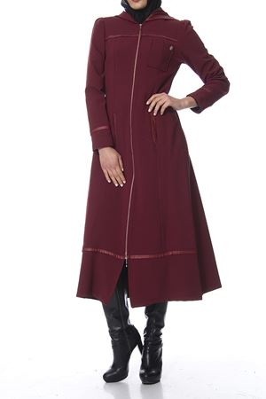 Deri Biyeli Kapşonlu Kap G10-100122