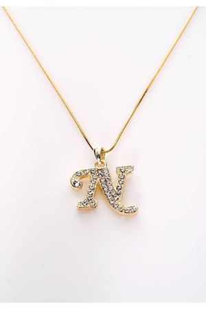 Gold Taşlı N Harf Kolye 11Ç-107851
