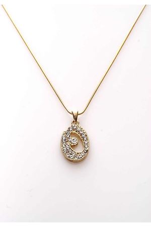 Gold Taşlı O Harf Kolye 11Ç-107852