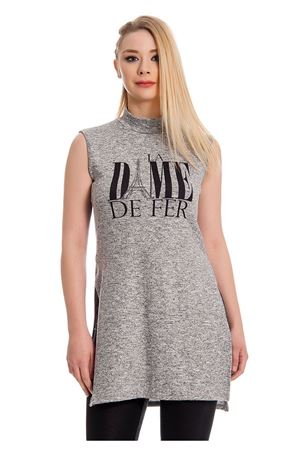 Gri Melanj Boğazlı Tunik H10-127767