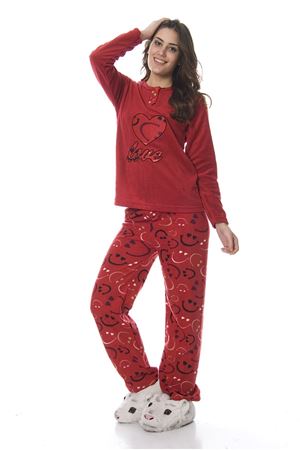 Gülen Surat Kırmızı Polar 14D-102728