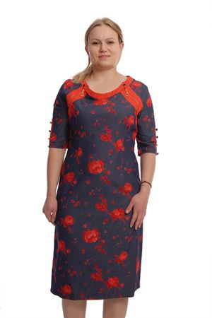 Gül Desenli Elbise K12-65908