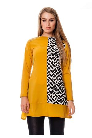 Hardal Sarısı Omuz Detaylı Tunik K4-117336