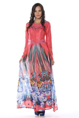 Just Line Mercan Taşlı Dantelli Kadın Elbise H8-823944