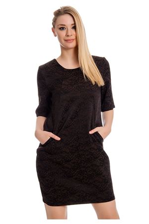 Kahverengi Desenli Kadın Elbise F12-127993