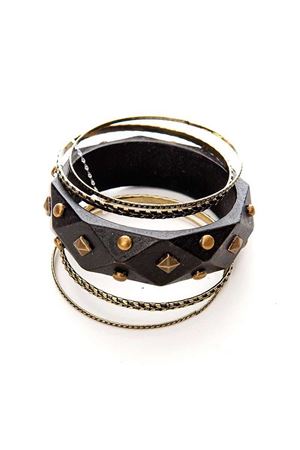 Kahverengi Zımbalı Beşli Bilezik 5Ç-110380