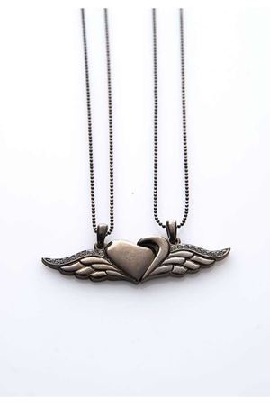 Kalp Kanatlı 2Li Kolye 9Ç-103626