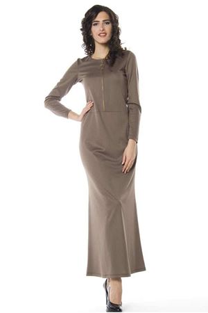 Kahverengi Uzun Elbise H1-66133