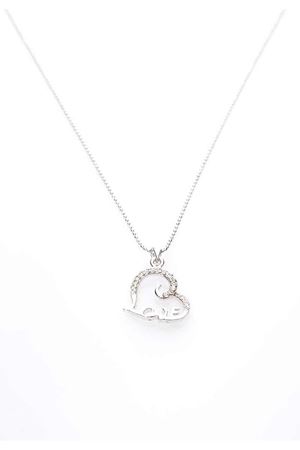 Kalpli Love Taşlı Kolye 9Ç-103575