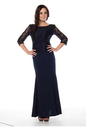 Kenn More Lacivert Dantelli Kadın Elbise G1-82755