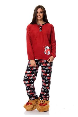 Kırmızı Desenli Polar 14A-98341