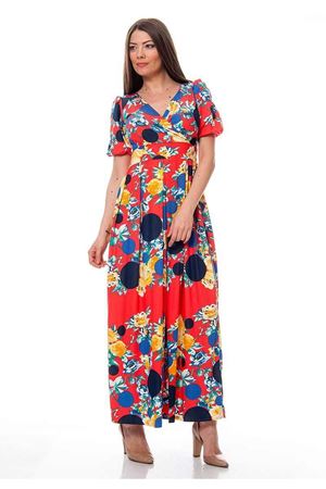 Kırmızı Desenli Elbise G1-115772