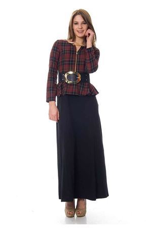 Kırmızı Ekoseli Elbise F9-104111