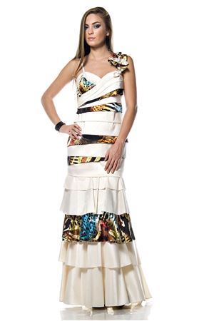 Krem Katlı Abiye J9-44380