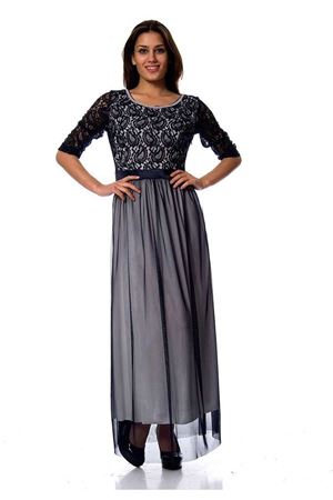 Lacivert Dantelli Yaka Kısmı Taşlı F1-95226