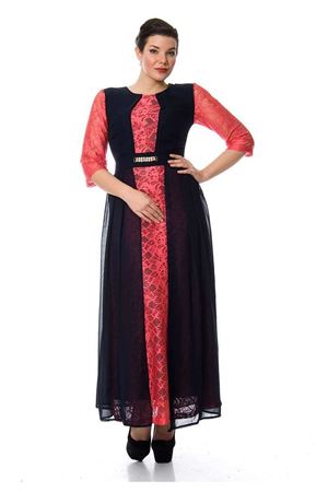 Lacivert Dantelli Elbise I2-102050