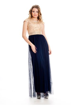 Lacivert Gold Pul İşlemeli Abiye H8-126331