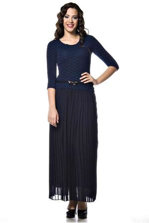 Lacivert Pileli Elbise G9-49764