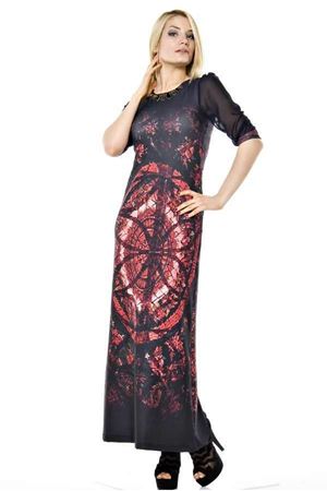 Lacivert-Pembe Elbise G9-61238