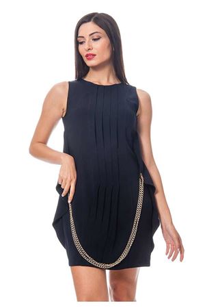 Lacivert Zincir Detaylı Kadın Elbise J5-118403