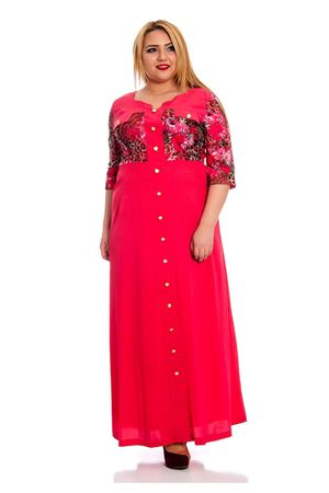 Mercan Düğmeli Kadın Elbise G8-132550