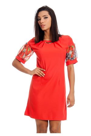 Mercan Yaka Detaylı Kadın Elbise J11-128236