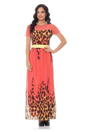 Mercan Desenli Elbise G9-84255