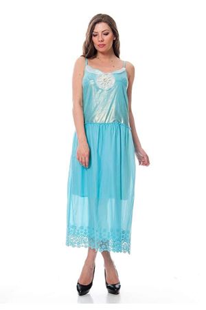 Mint Yeşili  İncili  Elbise F9-115455