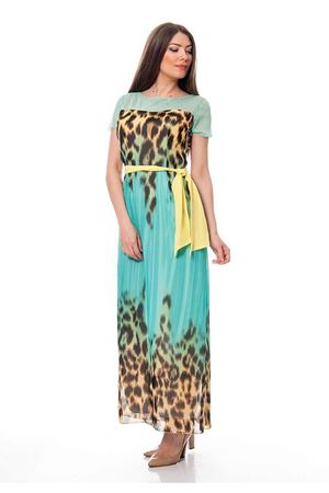 Mint Yeşili  Desenli Elbise F1-115769