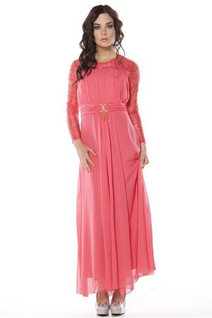 Narçiçeği Dantelli Uzun Elbise I8-82325