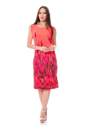 Neon Nar Çiçeği Çiçek Desenli Kadın Elbise I2-112586