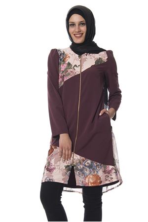 Mürdüm Çiçek Desenli J7-100638