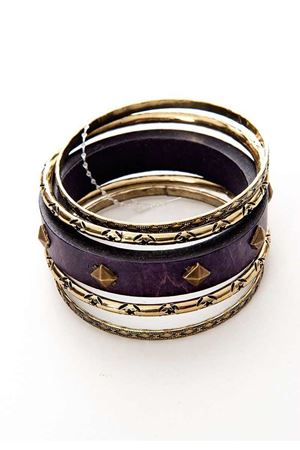 Mor Zımbalı Beşli Bilezik 5Ç-110372