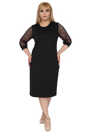 Payetli File Kol Büyük Beden Elbise 7B-0520