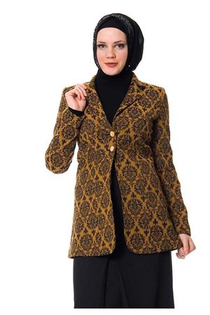 Safran Desenli Puane Ceket J8-100354