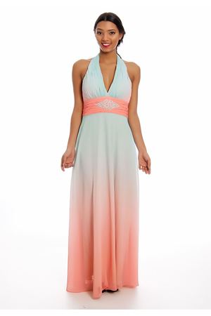 Renkli Taş İşlemeli Abiye G8-125581